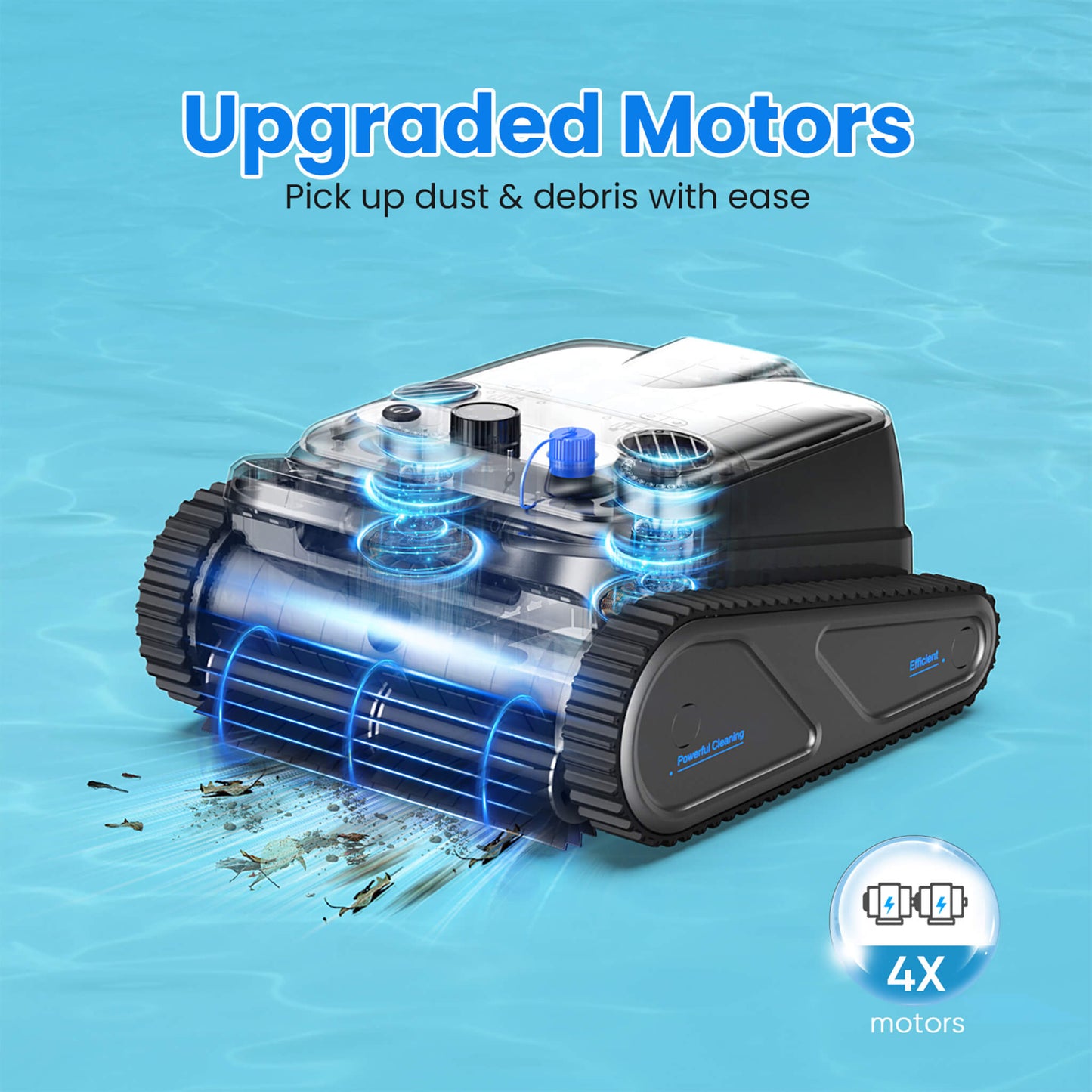 Heavy-Duty Cordless Wall Climbing Robotic Pool Vacuum Cleaner
