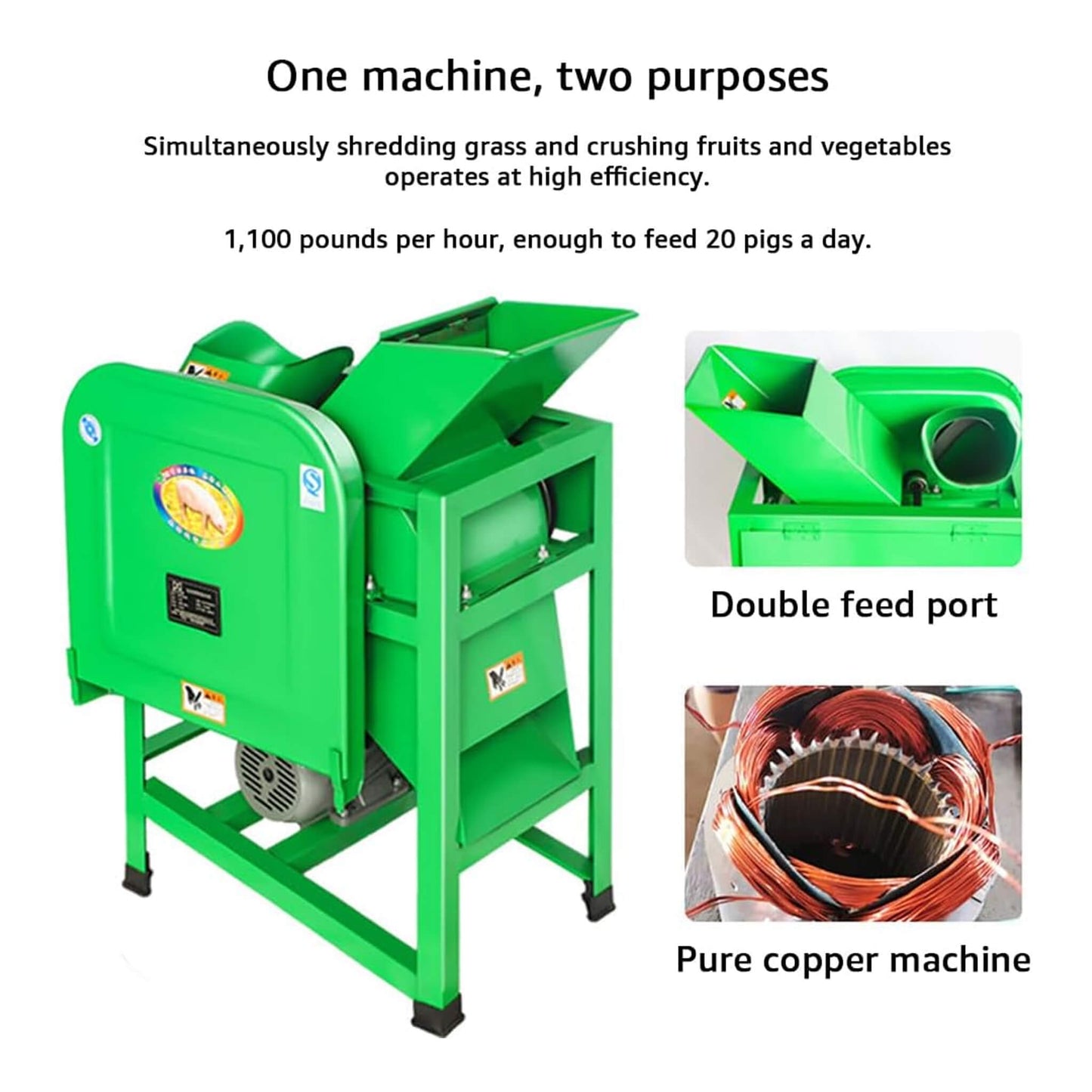 Heavy-Duty Electric Commercial Forage Harvester Hay Chopper
