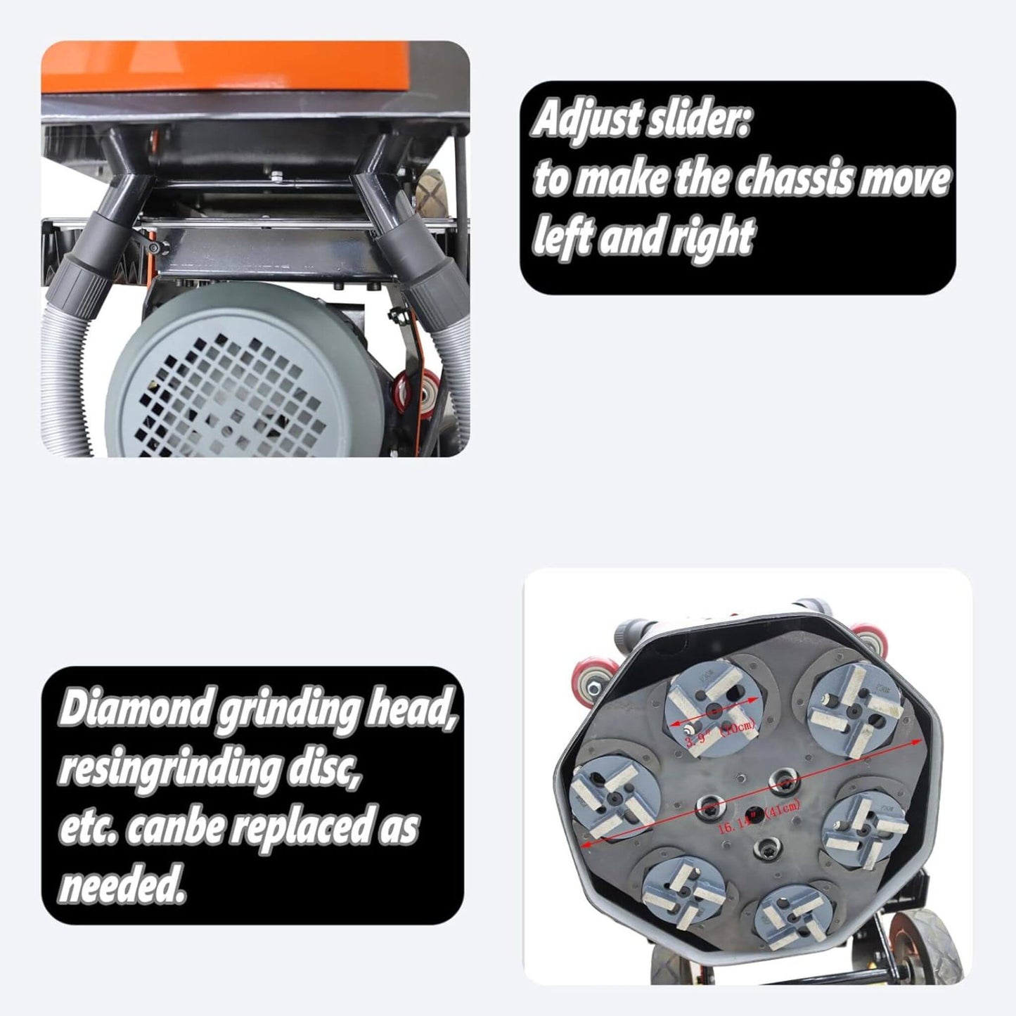 Heavy-Duty Electric Hand-Push Concrete Floor Grinder Polisher