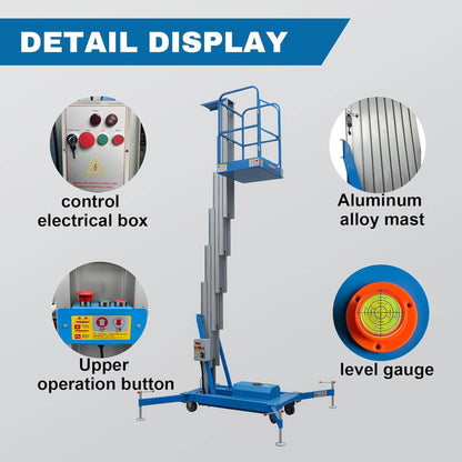 Heavy-Duty Electric Hydraulic Aluminum Mobile Man Lift