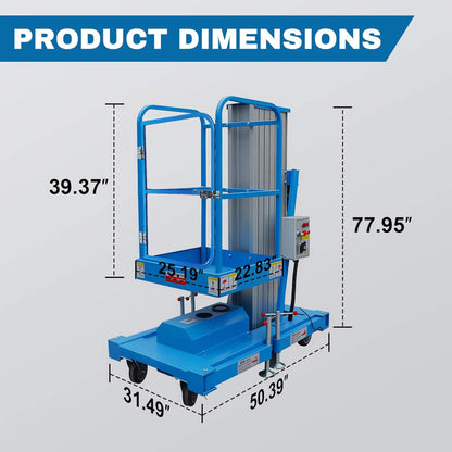 Heavy-Duty Electric Hydraulic Aluminum Mobile Man Lift