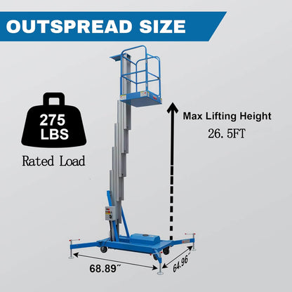 Heavy-Duty Electric Hydraulic Aluminum Mobile Man Lift