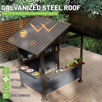 6FT x 9FT Alora Heavy-Duty Gable Roof Hardtop Grill Gazebo