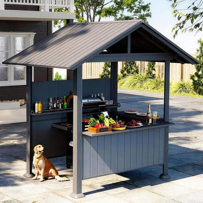 6FT x 9FT Alora Heavy-Duty Gable Roof Hardtop Grill Gazebo