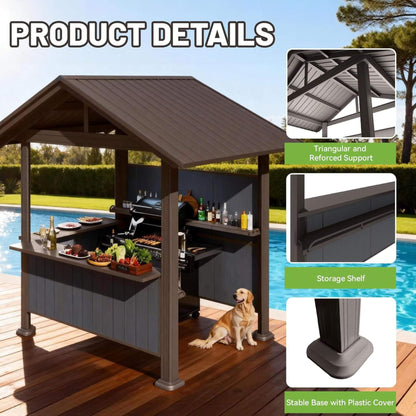 6FT x 9FT Alora Heavy-Duty Gable Roof Hardtop Grill Gazebo