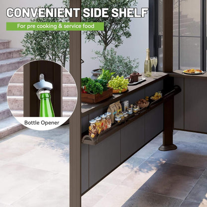 6FT x 9FT Alora Heavy-Duty Gable Roof Hardtop Grill Gazebo