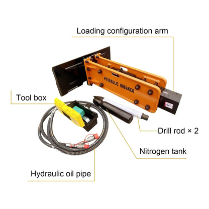 Heavy-Duty Hydraulic Hammer Skid Steer Attachment