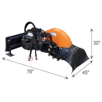 Heavy-Duty Hydraulic Skid Steer Stump Grinder Attachment with 24-Inch Wheel