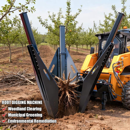 Heavy-Duty Industrial 3-Blade Tree Spade Transplanter Skid Steer Attachment