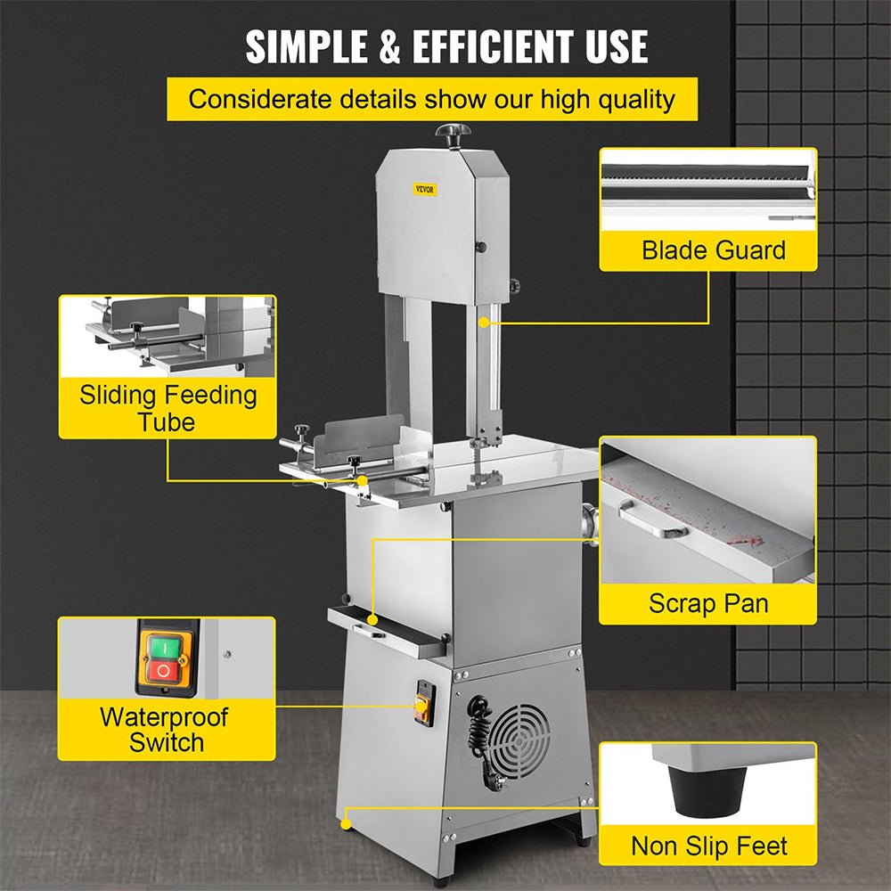 Heavy-Duty Industrial Electric Meat Bandsaw Bone Cutting Machine 550W