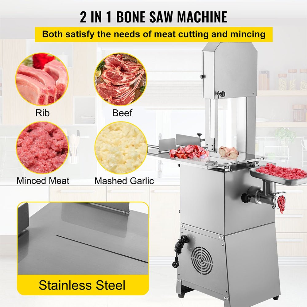 Heavy-Duty Industrial Electric Meat Bandsaw Bone Cutting Machine 550W
