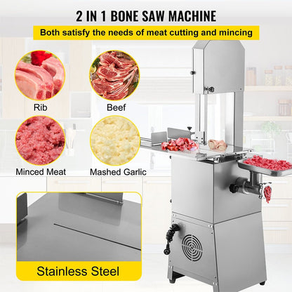 Heavy-Duty Industrial Electric Meat Bandsaw Bone Cutting Machine 550W