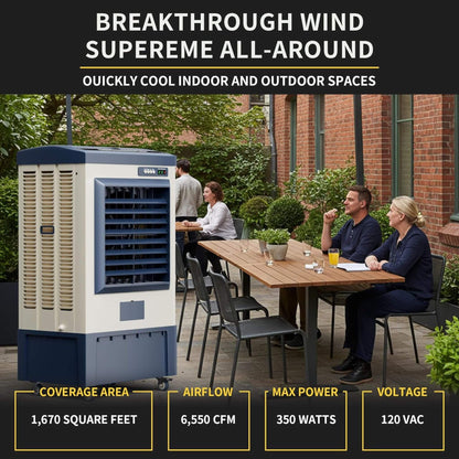 Heavy-Duty Industrial Outdoor Swamp Cooling Fan with Continuous Auto Fill