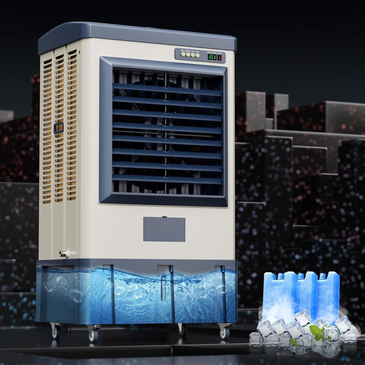 Heavy-Duty Industrial Outdoor Swamp Cooling Fan with Continuous Auto Fill