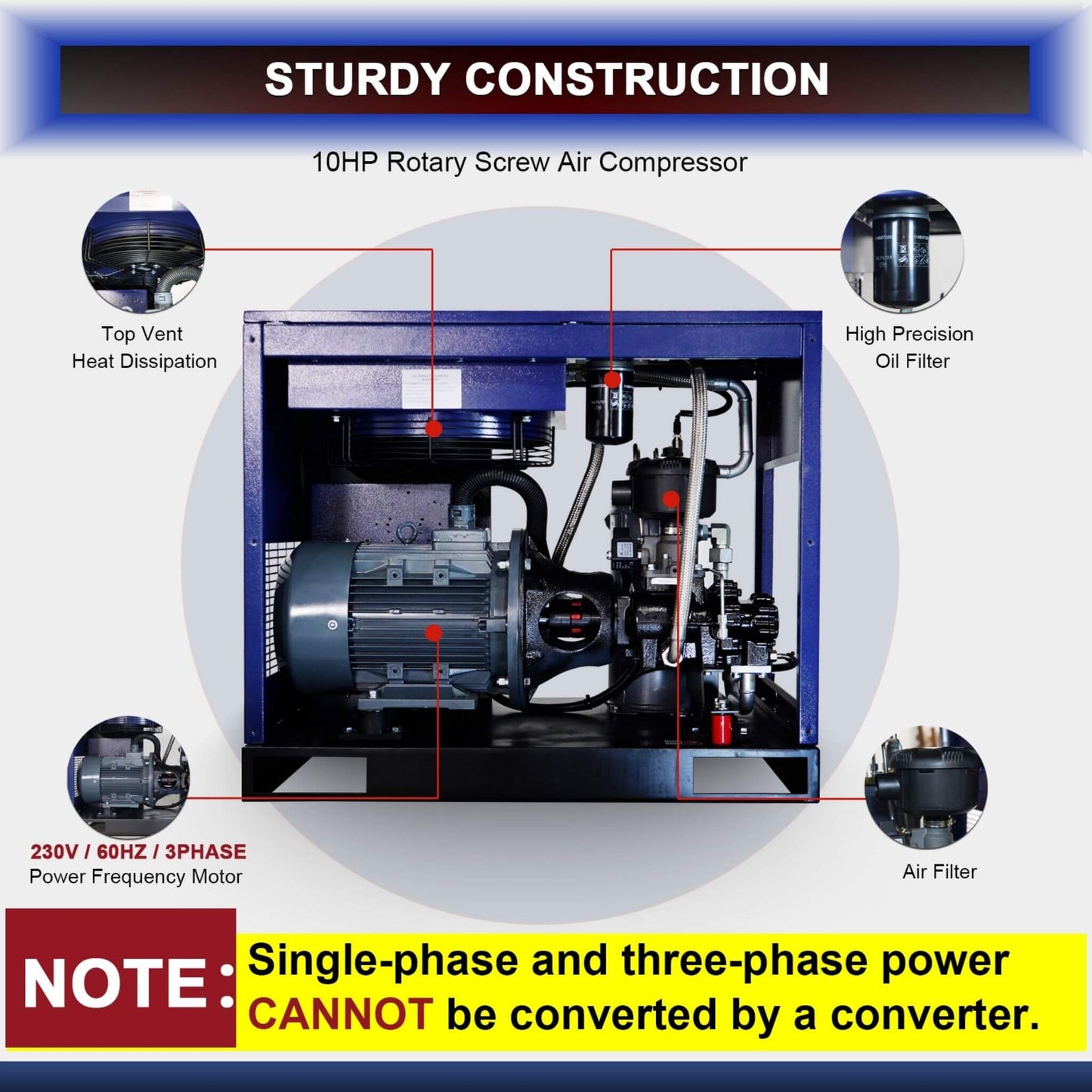 Heavy-Duty Industrial Rotary Screw Air Compressor