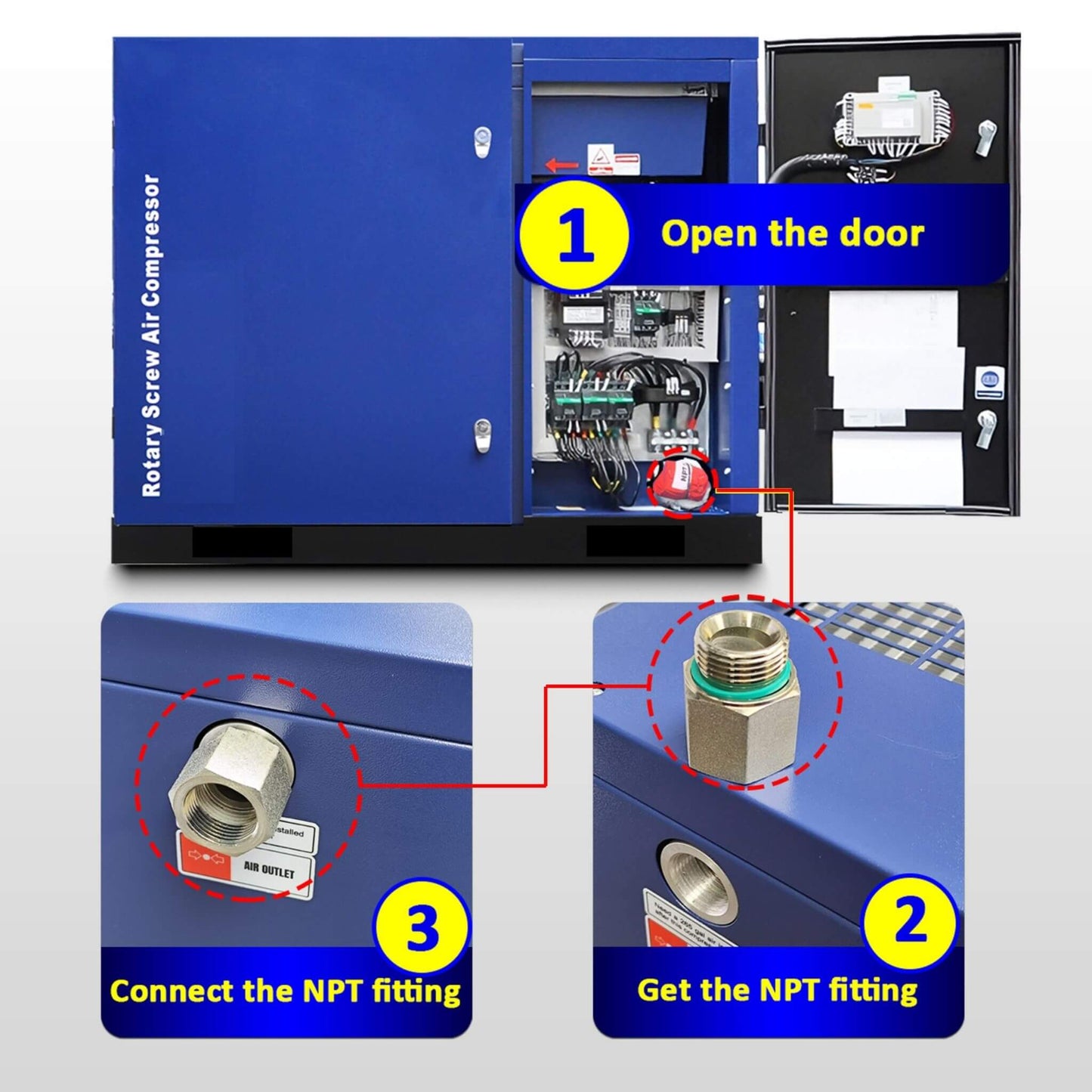 Heavy-Duty Industrial Rotary Screw Air Compressor