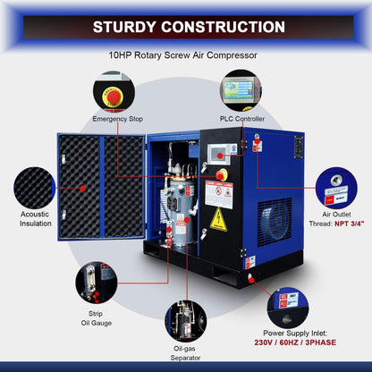 Heavy-Duty Industrial Rotary Screw Air Compressor