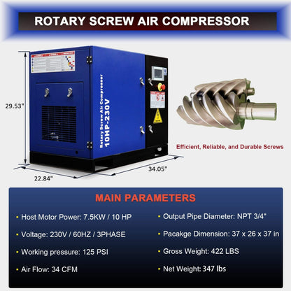 Heavy-Duty Industrial Rotary Screw Air Compressor