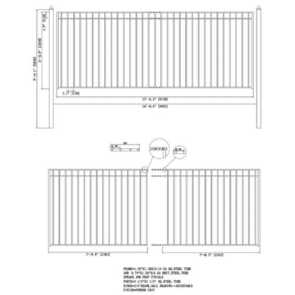 12FT - 30FT Heavy-Duty Madrid-Style Premium Steel Sliding Driveway Gate