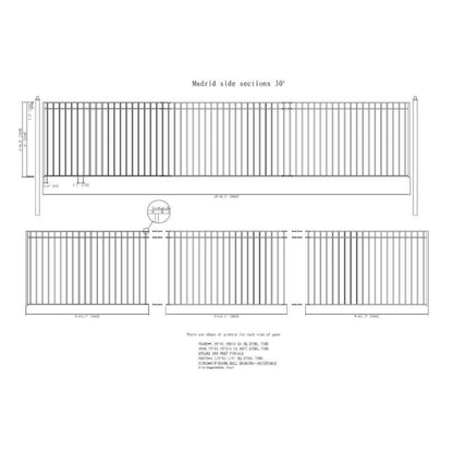 12FT - 30FT Heavy-Duty Madrid-Style Premium Steel Sliding Driveway Gate