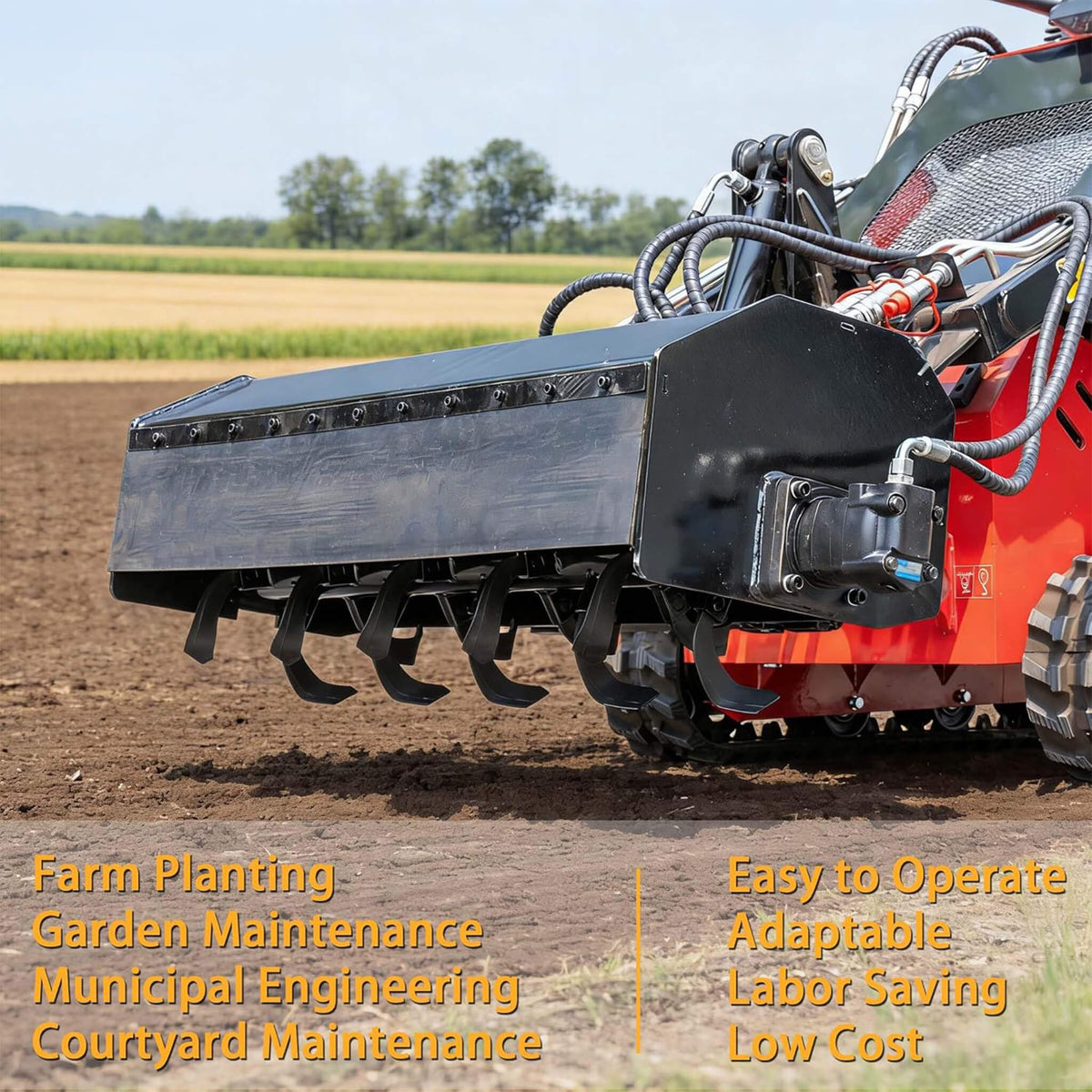 Heavy-Duty Mini Loader Rotary Tiller Skid Steer Attachment
