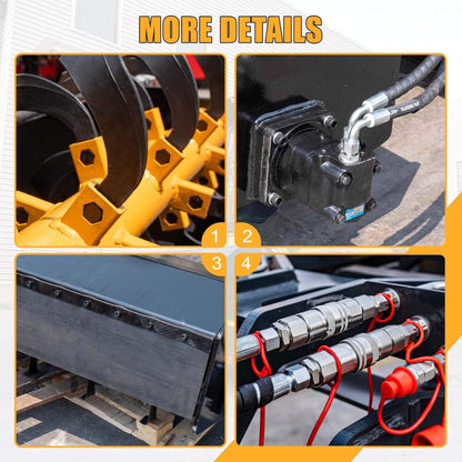 Heavy-Duty Mini Loader Rotary Tiller Skid Steer Attachment