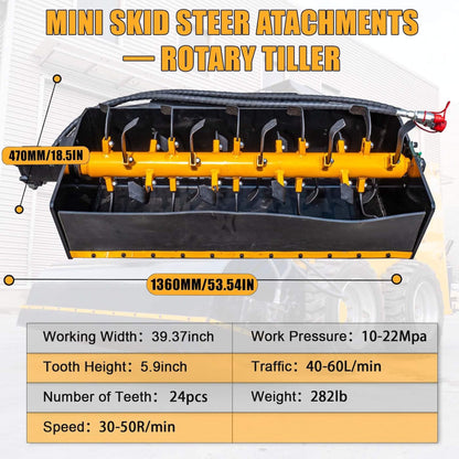 Heavy-Duty Mini Loader Rotary Tiller Skid Steer Attachment