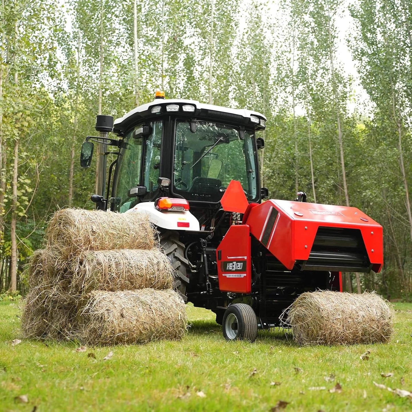 Heavy-Duty Mini Round Hay Tractor Baler with Twine Wrap