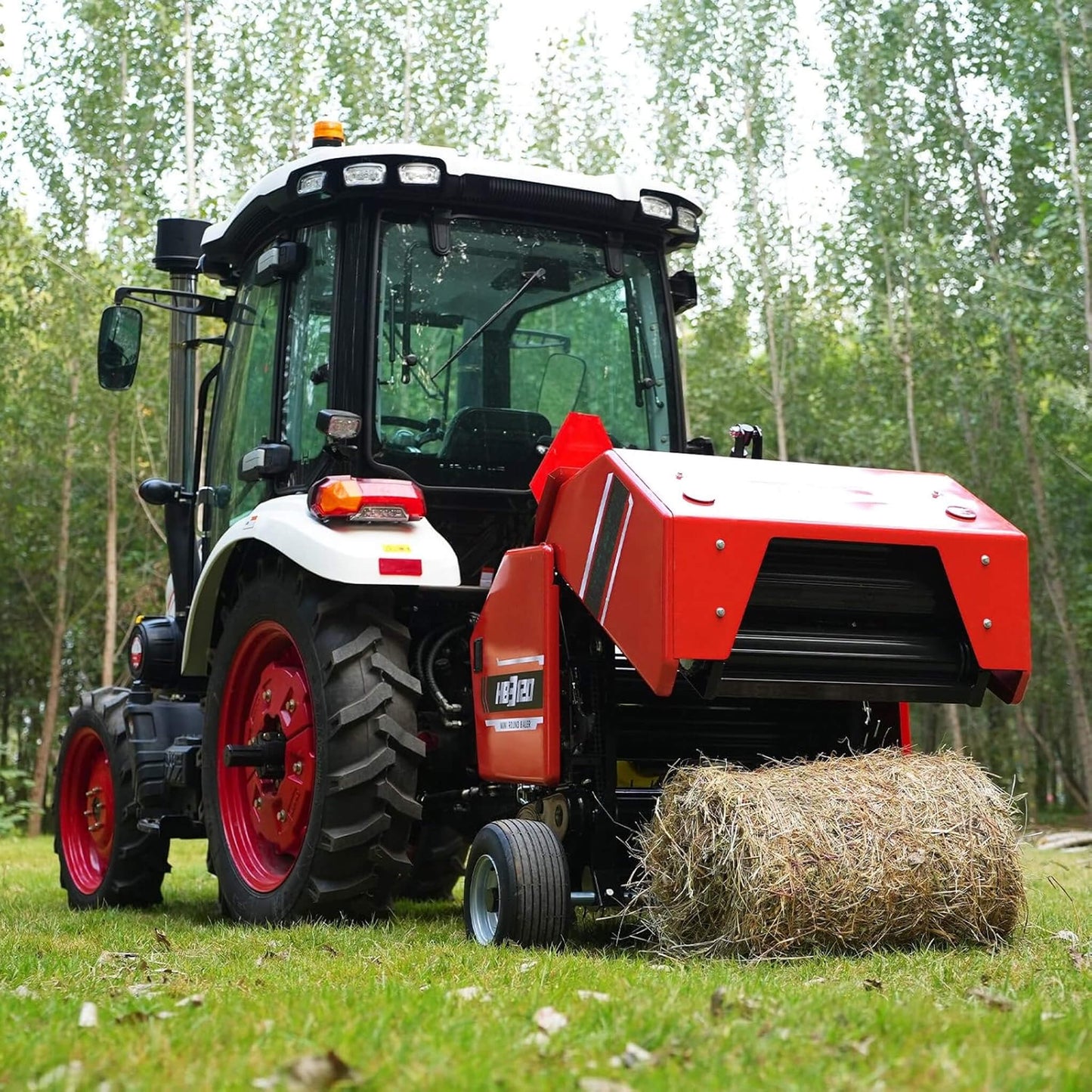 Heavy-Duty Mini Round Hay Tractor Baler with Twine Wrap