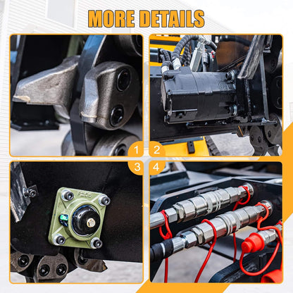 Heavy-Duty Mini Skid Steer Stump Grinder Attachment with Carbide Steel Teeth