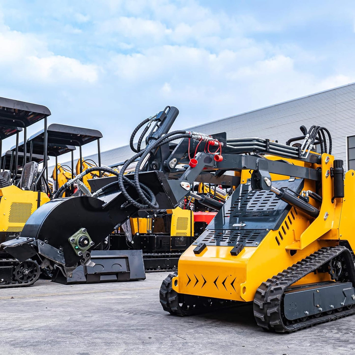Heavy-Duty Mini Skid Steer Stump Grinder Attachment with Carbide Steel Teeth