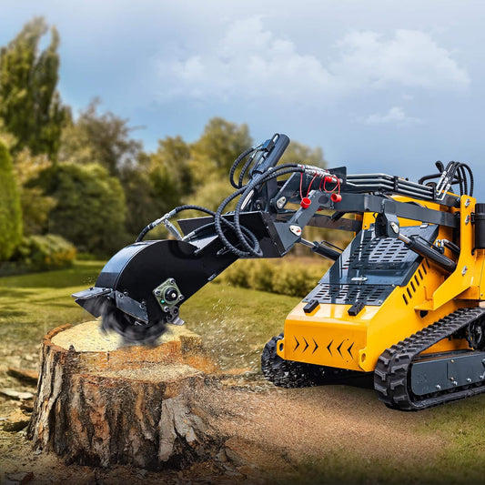 Heavy-Duty Mini Skid Steer Stump Grinder Attachment with Carbide Steel Teeth