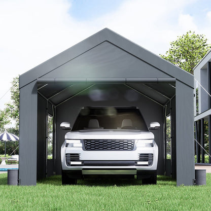 12' x 20' FT Alora Heavy-Duty Outdoor Premium Garage Tarp Canopy Shelter W/ Removable Sidewalls