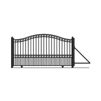 12FT - 18FT Heavy-Duty Paris-Style Premium Steel Sliding Driveway Gate