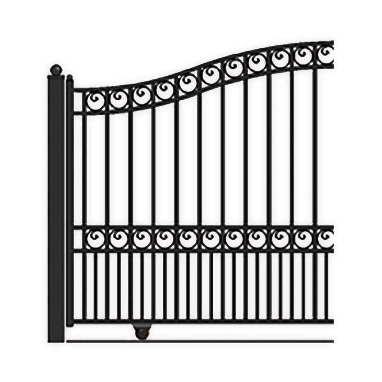 12FT - 18FT Heavy-Duty Paris-Style Premium Steel Sliding Driveway Gate