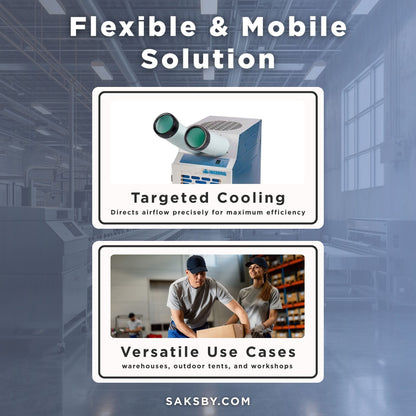 Heavy-Duty Portable 13.7K BTU Commercial 115V 1-Ton Air-Cooled Spot Cooler