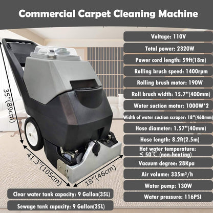 Heavy-Duty Portable Commercial 3-In-1 Wet Dry Carpet Cleaner