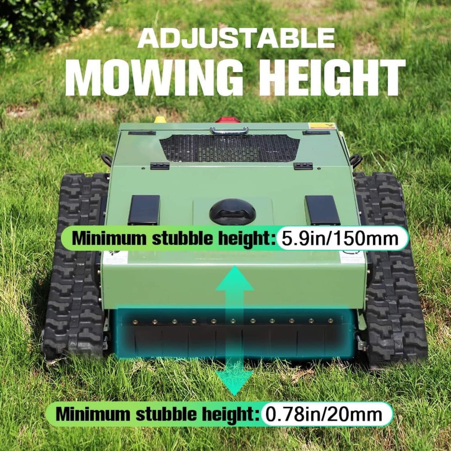 Heavy-Duty Remote-Controlled Industrial-Grade Lawn Mower with 23-Inch Cutting Width