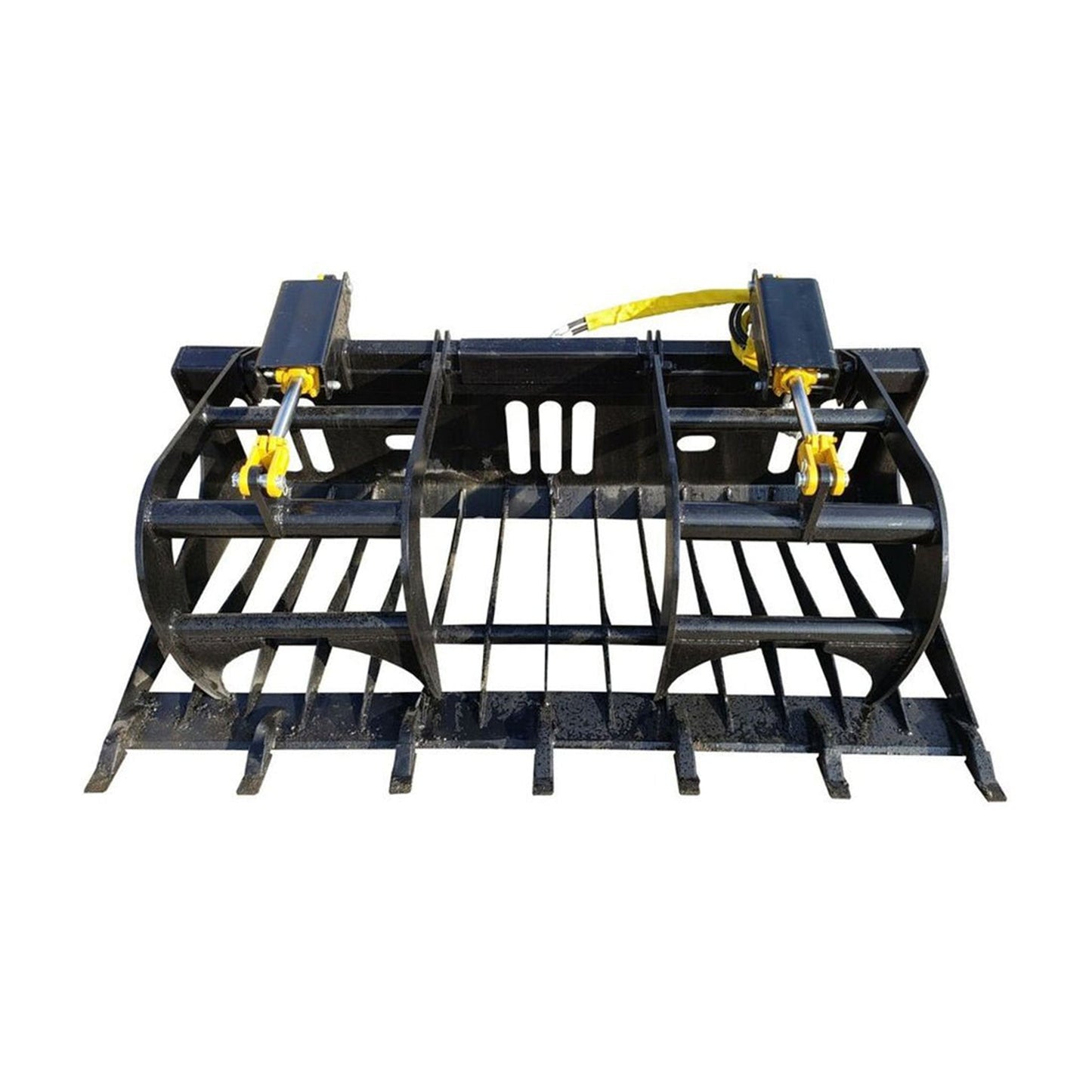 Heavy-Duty Rock Grapple Skidsteer Attachment with Universal Quick Attach, 78-Inch