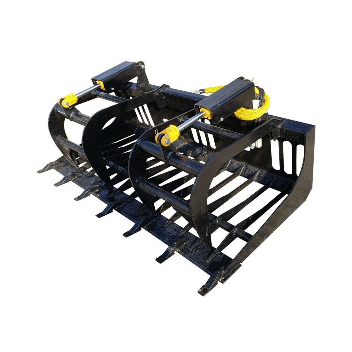 Heavy-Duty Rock Grapple Skidsteer Attachment with Universal Quick Attach, 78-Inch
