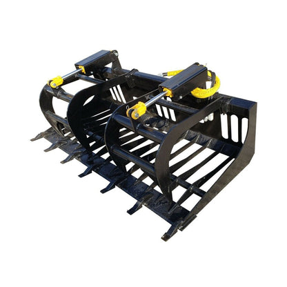 Heavy-Duty Rock Grapple Skidsteer Attachment with Universal Quick Attach, 78-Inch