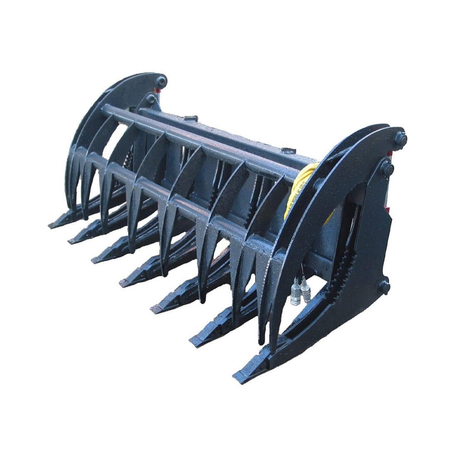 Heavy-Duty 74-Inch Root Rake Grapple Skid Steer Attachment with Teeth