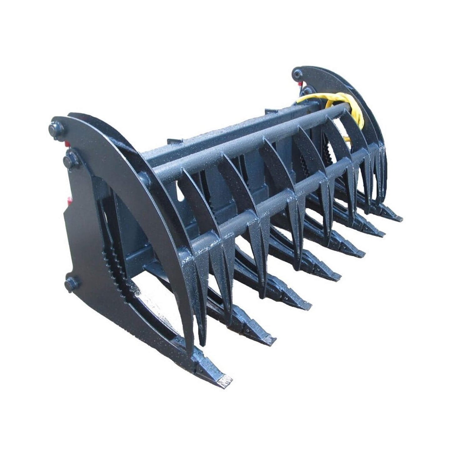 Heavy-Duty 74-Inch Root Rake Grapple Skid Steer Attachment with Teeth