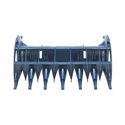 Heavy-Duty 74-Inch Root Rake Grapple Skid Steer Attachment with Teeth