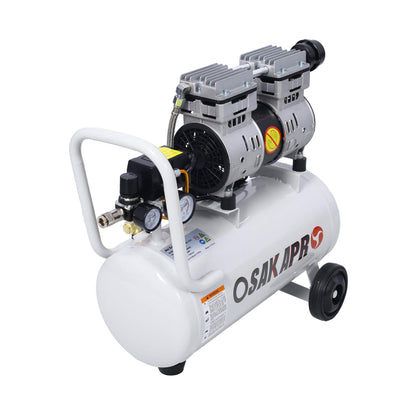 Heavy Duty 1.5/2.5HP Silent Oil-Free Portable Air Compressor with Wheels and Auto Drain
