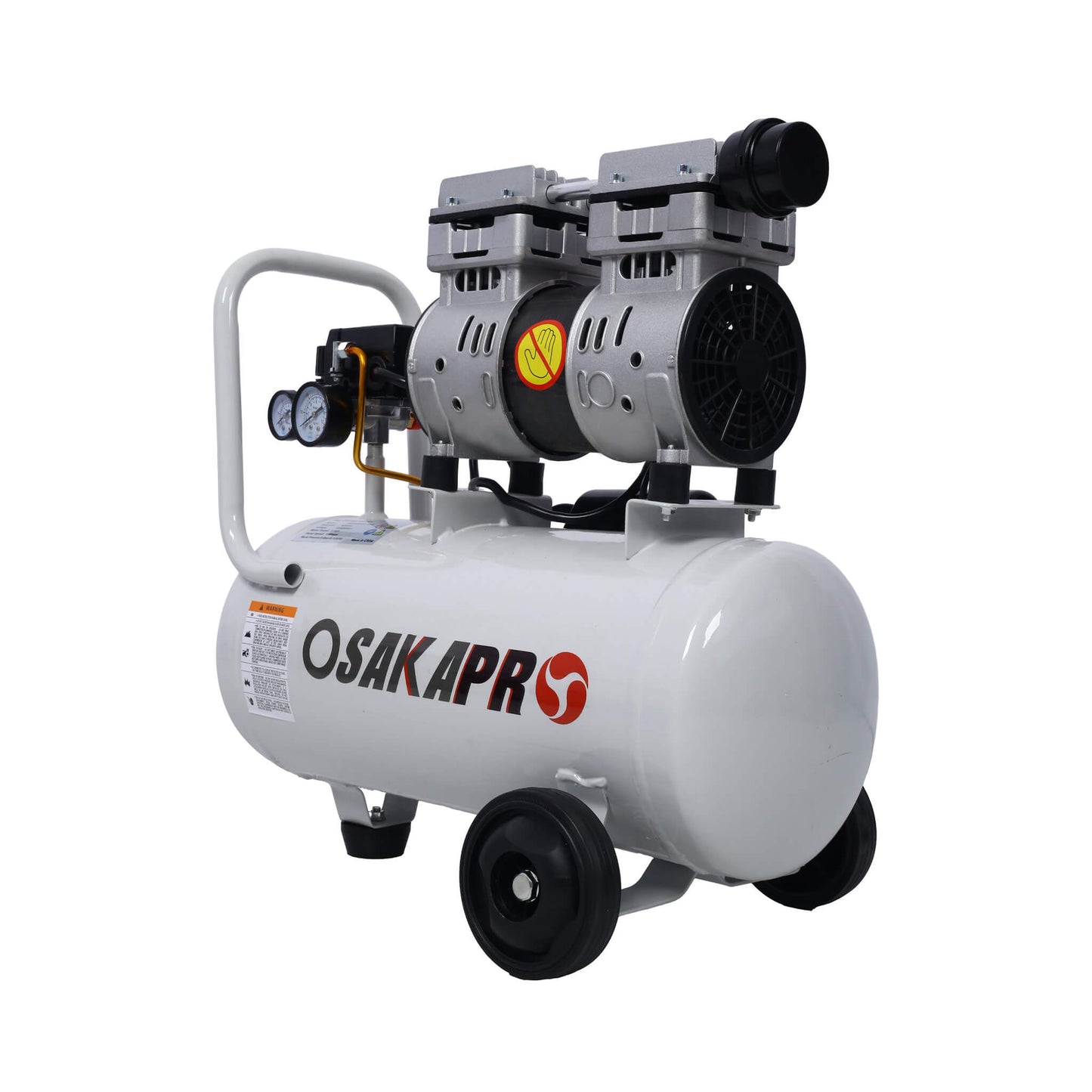 Heavy Duty 1.5/2.5HP Silent Oil-Free Portable Air Compressor with Wheels and Auto Drain