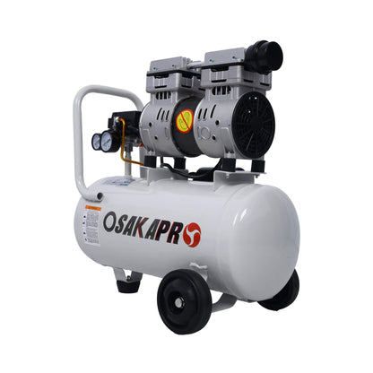 Heavy Duty 1.5/2.5HP Silent Oil-Free Portable Air Compressor with Wheels and Auto Drain