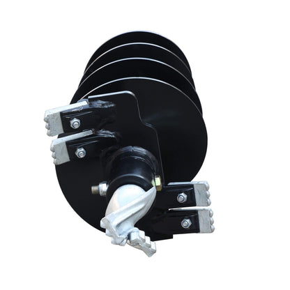 Heavy-Duty Skid Steer Auger Drive Attachment with 12-Inch Post Hole Bit