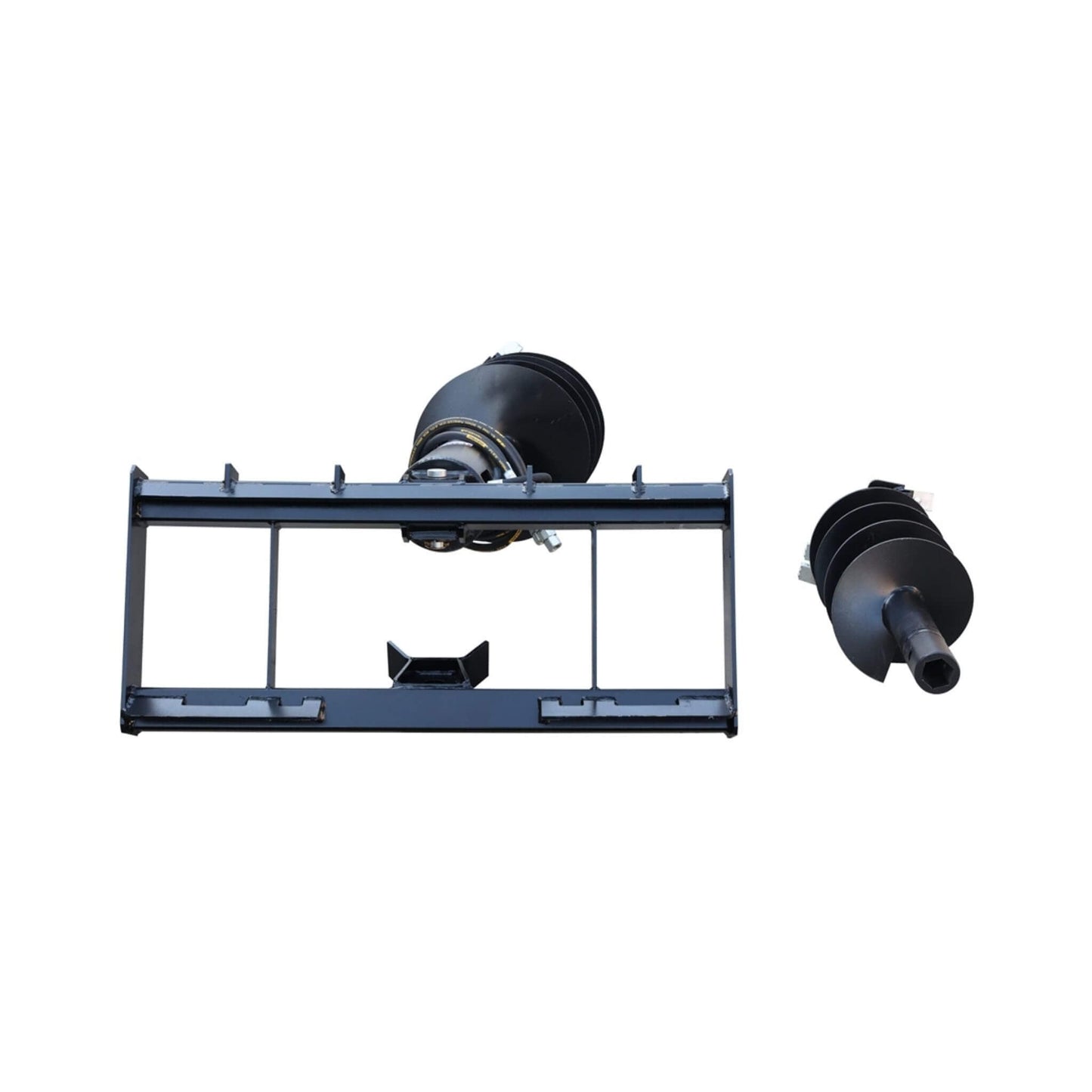 Heavy-Duty Skid Steer Auger Drive Attachment with 12-Inch Post Hole Bit