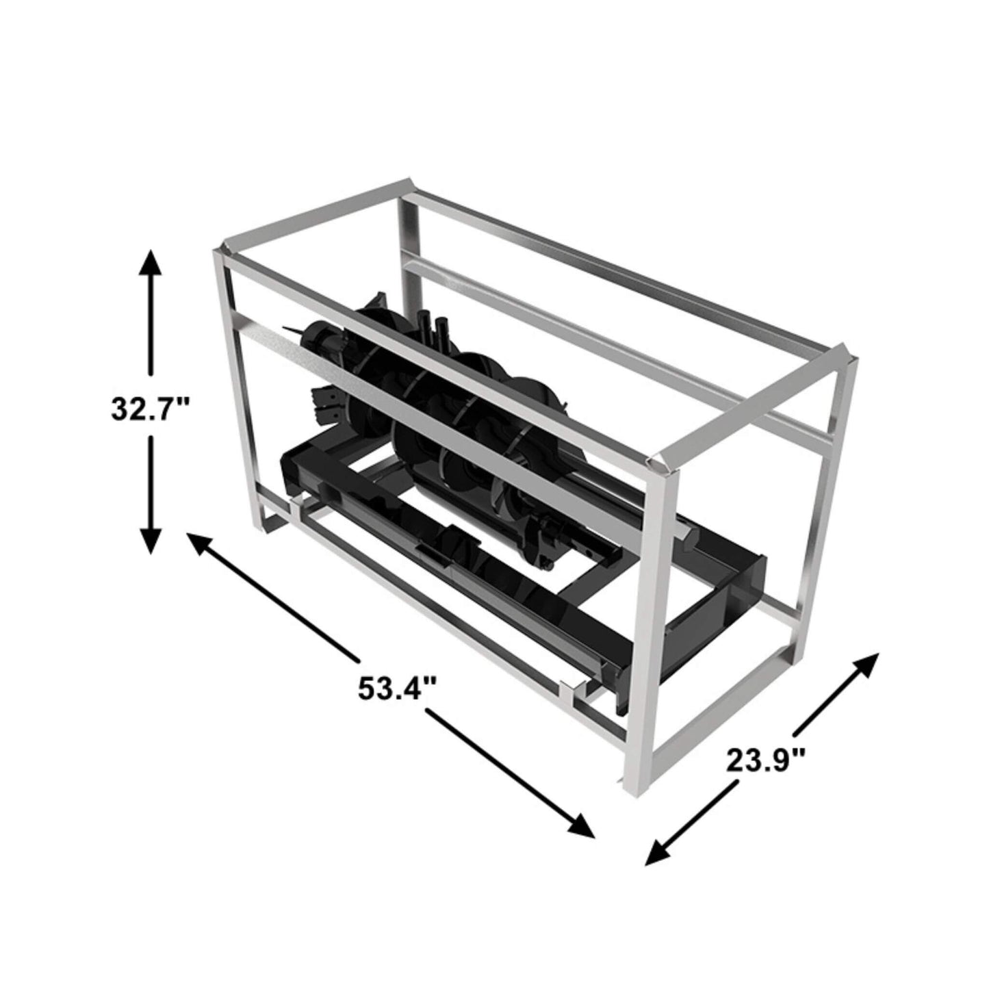 Heavy-Duty Skid Steer Auger Drive Attachment with 12-Inch Post Hole Bit